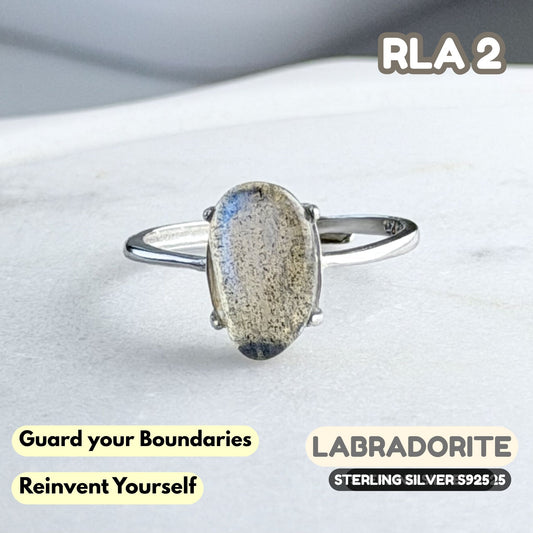 Labradorite Ring on Sterling Silver S925 | RLA2
