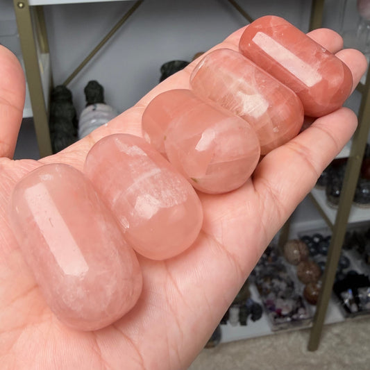 Rose Calcite Capsule | XL Tumbles | Intuitively Chosen