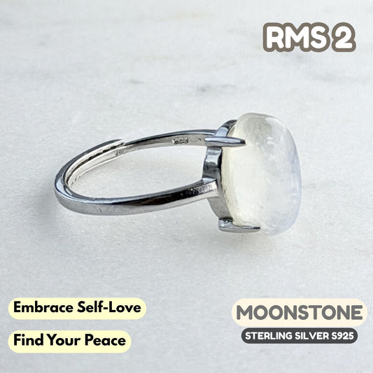Moonstone Ring on Sterling Silver S925 | RMS2