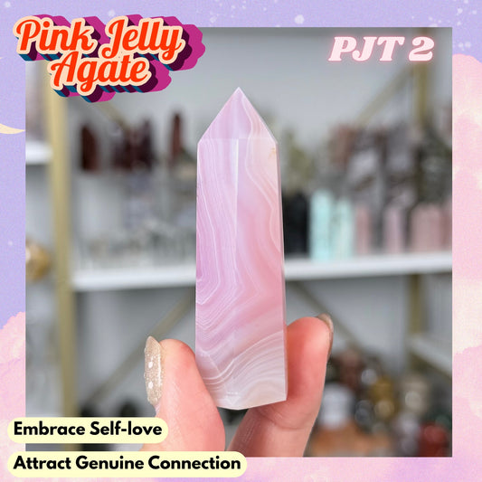Pink Jelly Agate Tower (Color-Enhanced Crystal) | PJT2