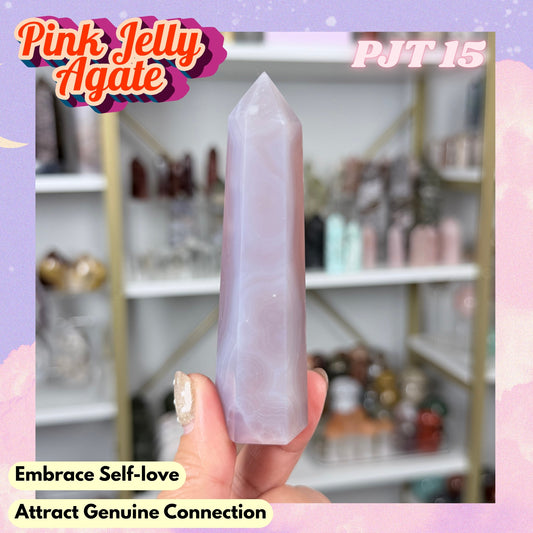 Pink Jelly Agate Tower (Color-Enhanced Crystal) | PJT15