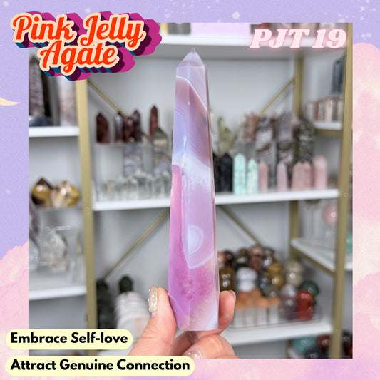 Pink Jelly Agate Tower (Color-Enhanced Crystal)| PJT19