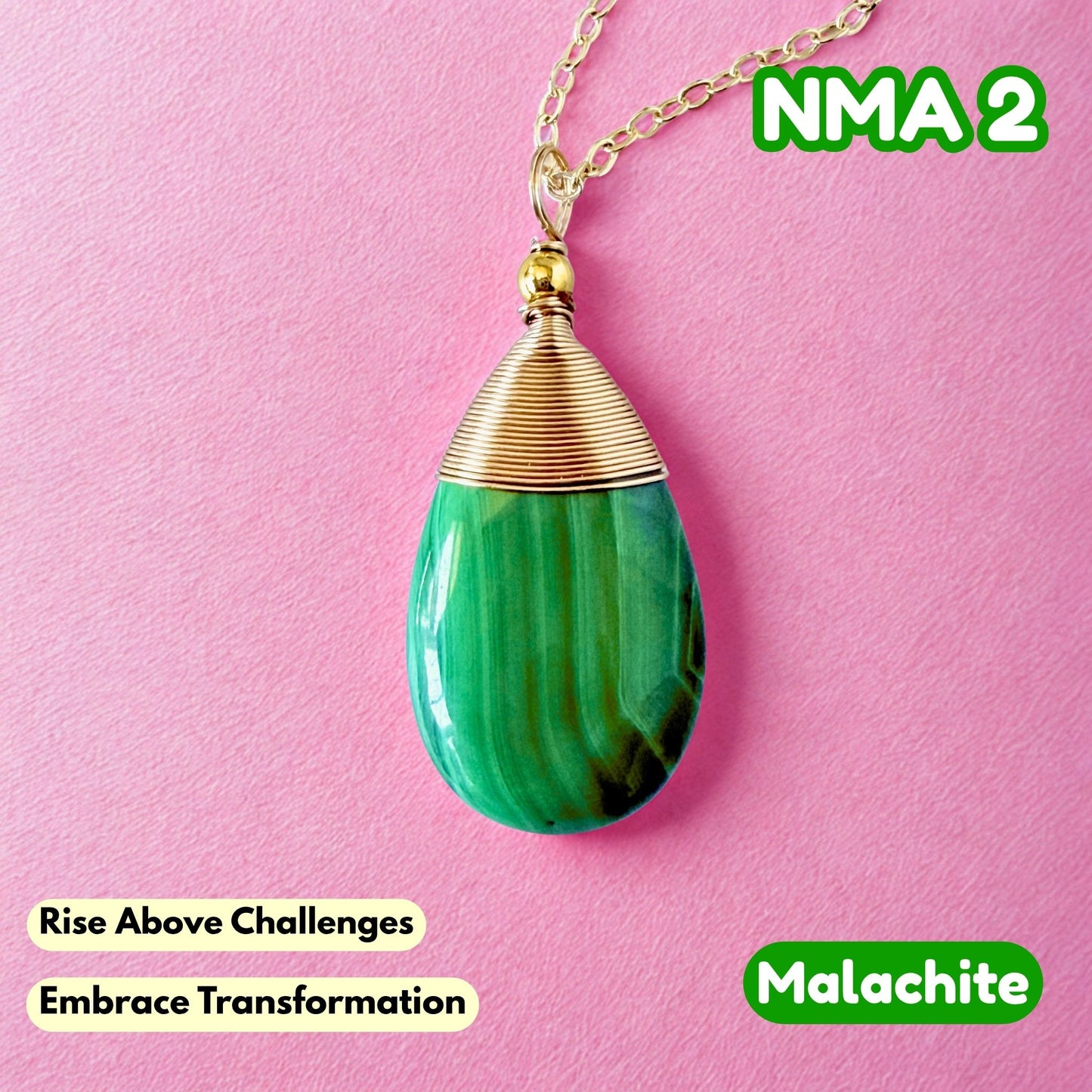 Malachite Teardrop Pendant | NMA2