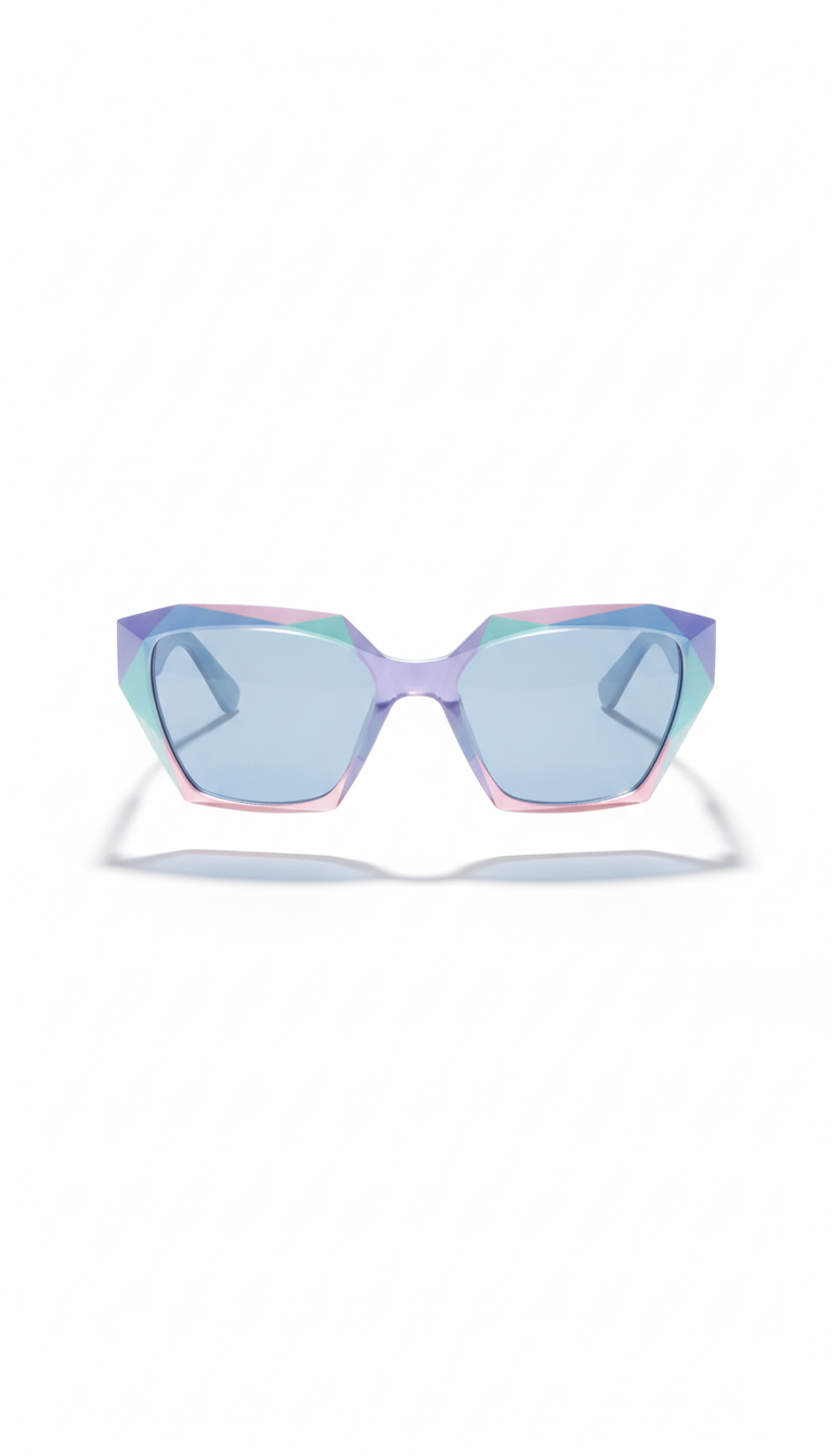 Icy Blue Geometric Sunglasses