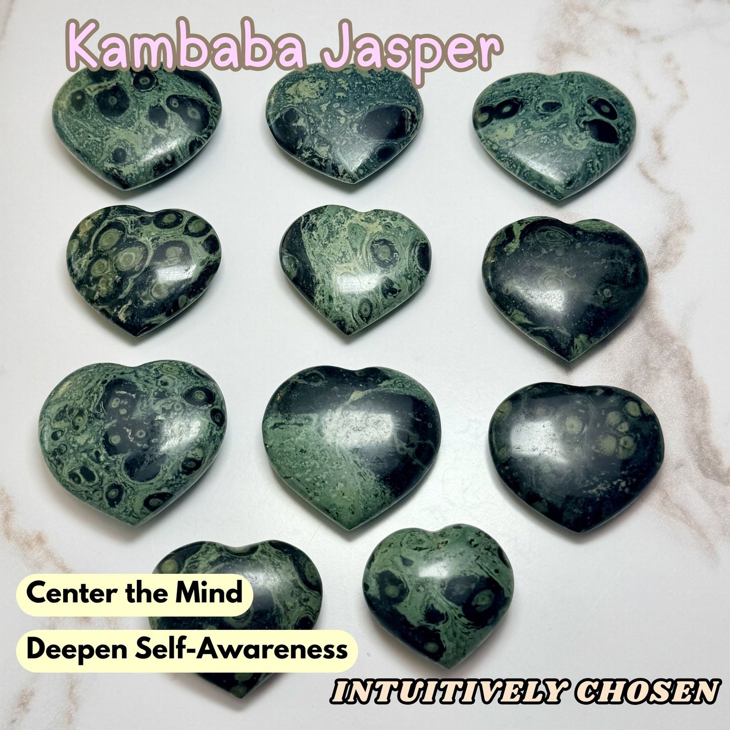 Kambaba Jasper Heart | Intuitively Chosen