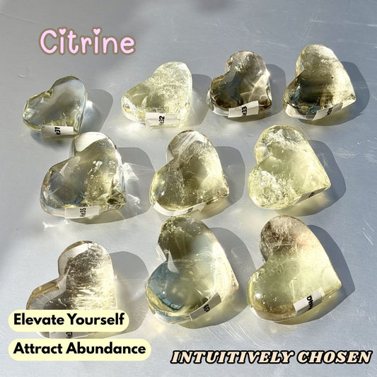 Citrine Heart Crystal Carving | Intuitively Chosen