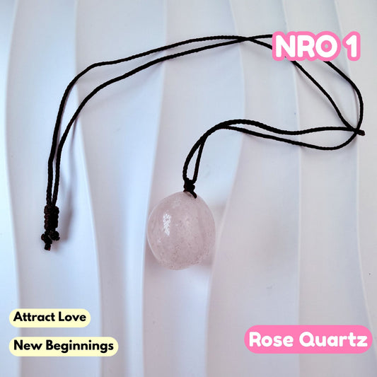 Rose Quartz Pendant drilled on Cord | NRO1