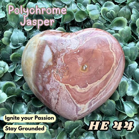 Polychrome Jasper Heart Crystal Carving | He 44
