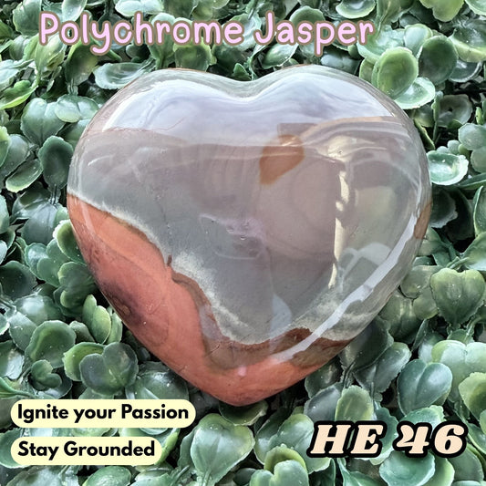 Polychrome Jasper Heart Crystal Carving | He 46