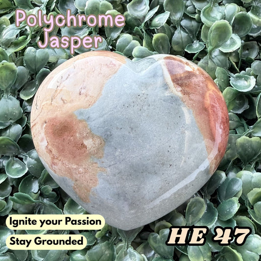 Polychrome Jasper Heart Crystal Carving | He 47
