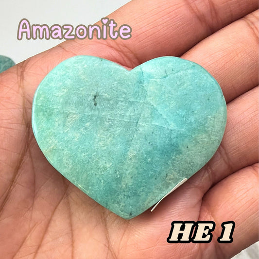 Amazonite Heart Crystal Carving | He1