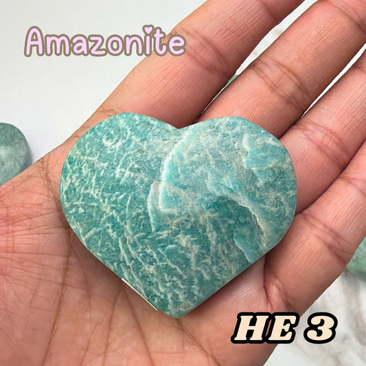 Amazonite Heart Crystal Carving | He3