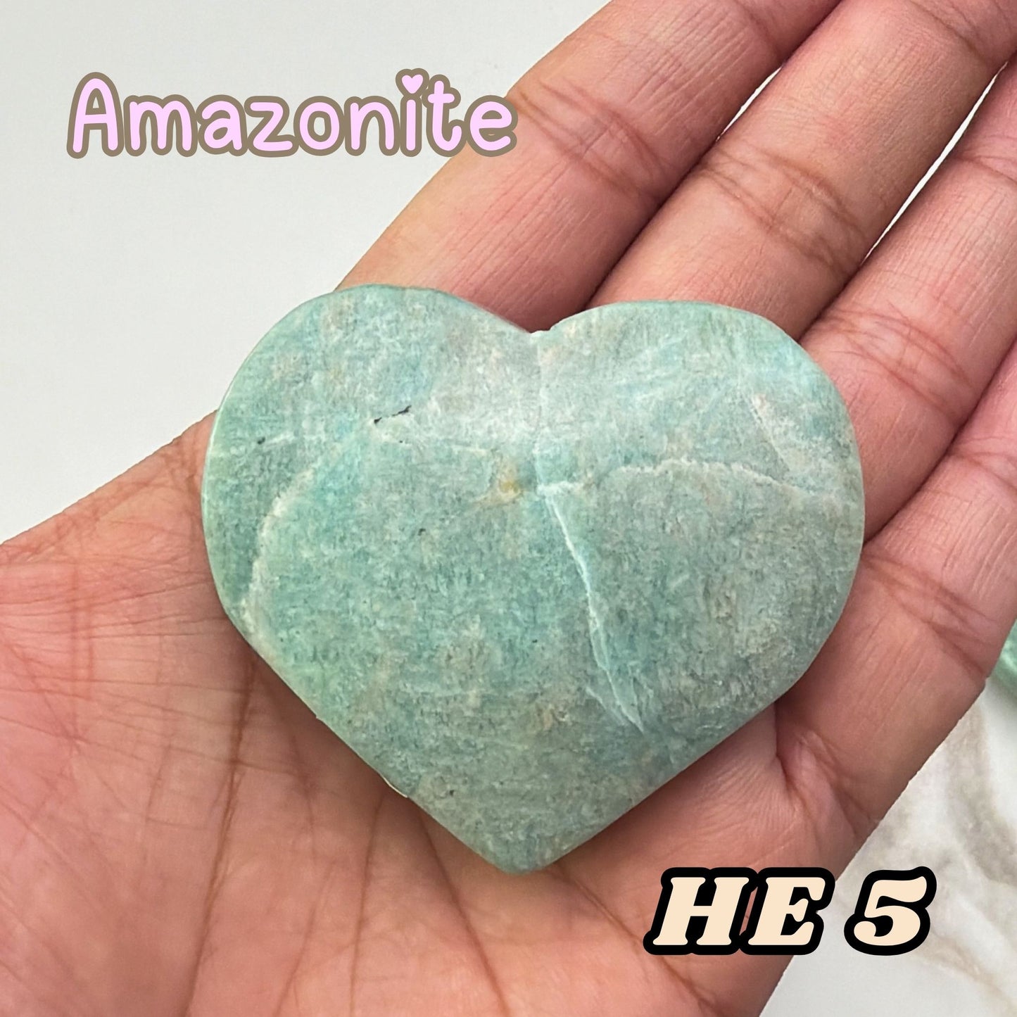 Amazonite Heart Crystal Carving | He5