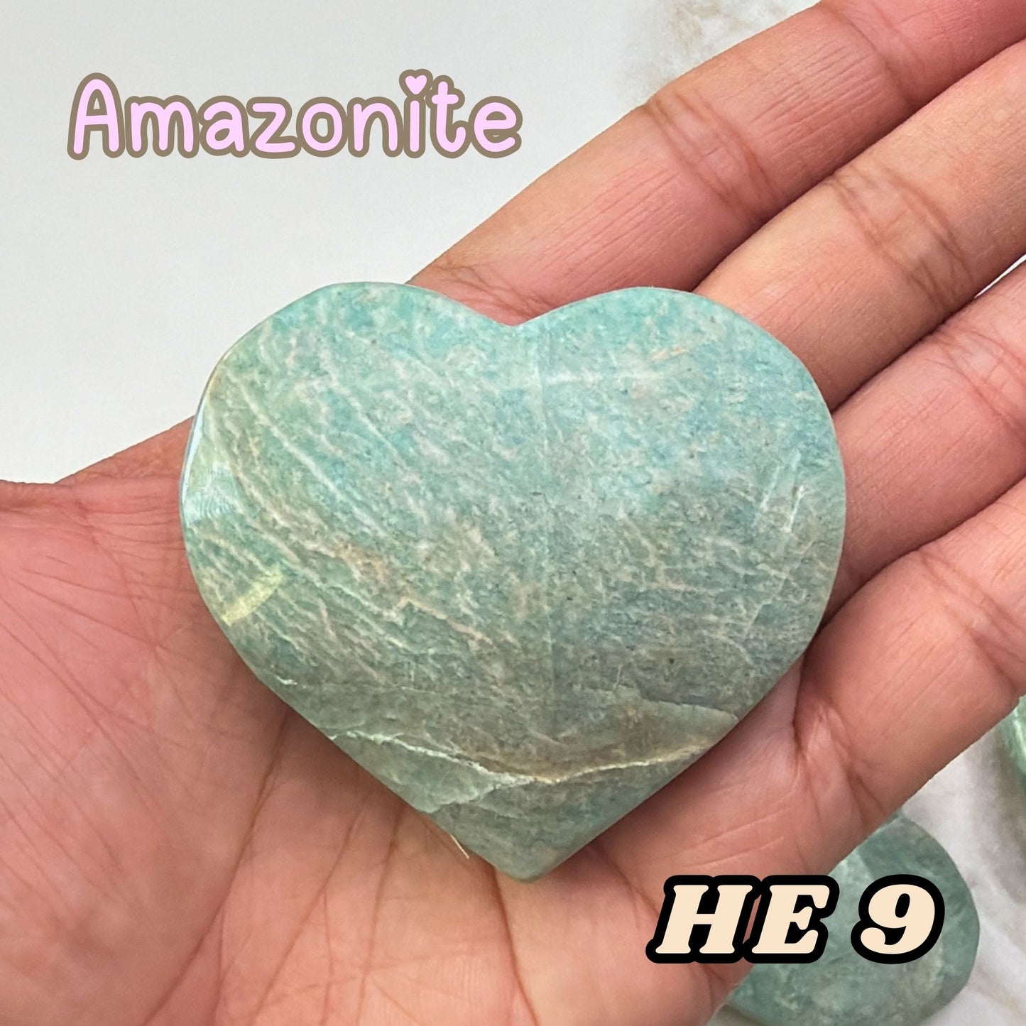 Amazonite Heart Crystal Carving | He9