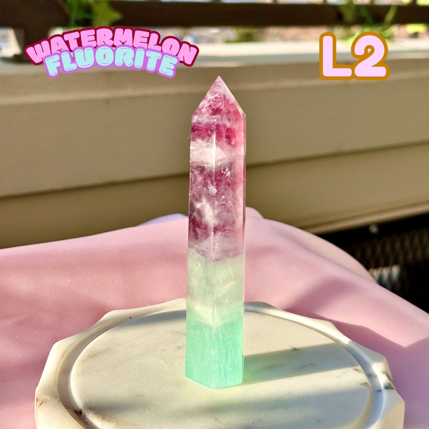 Watermelon Fluorite tower | L2