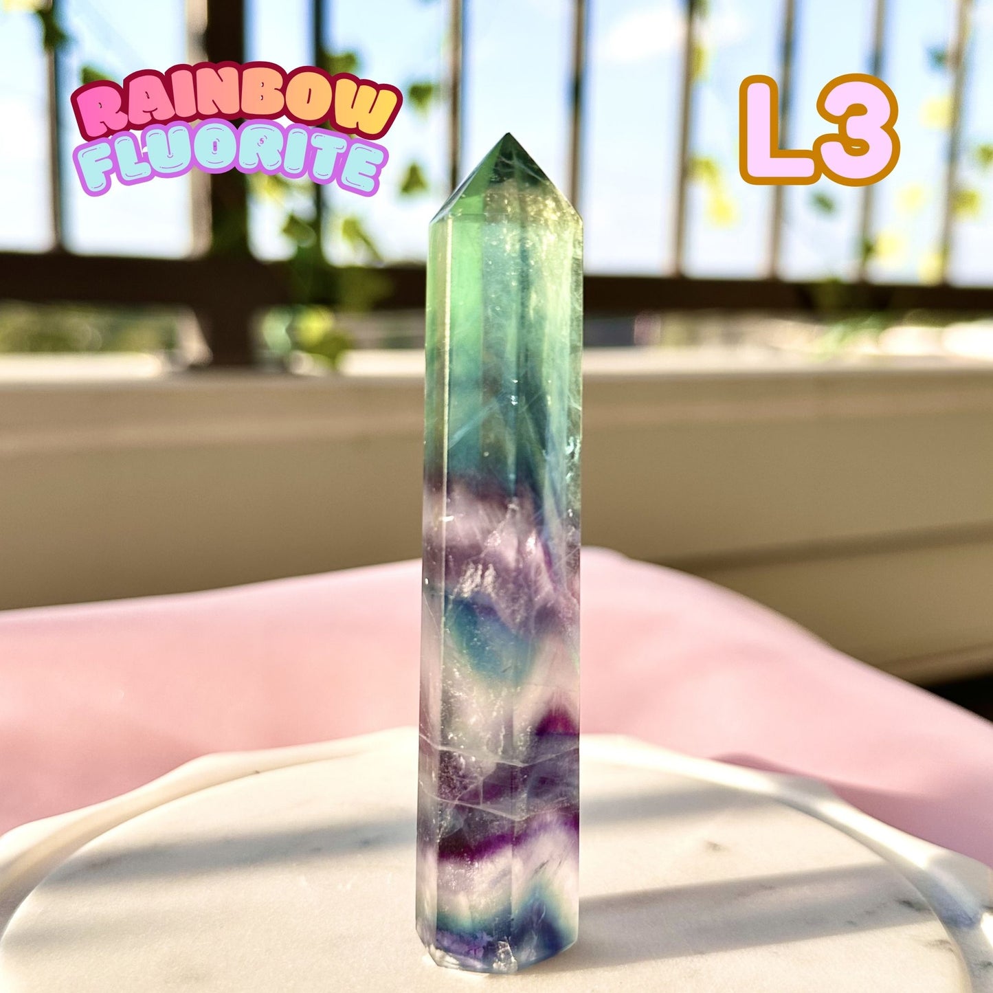 Rainbow Fluorite tower | L3