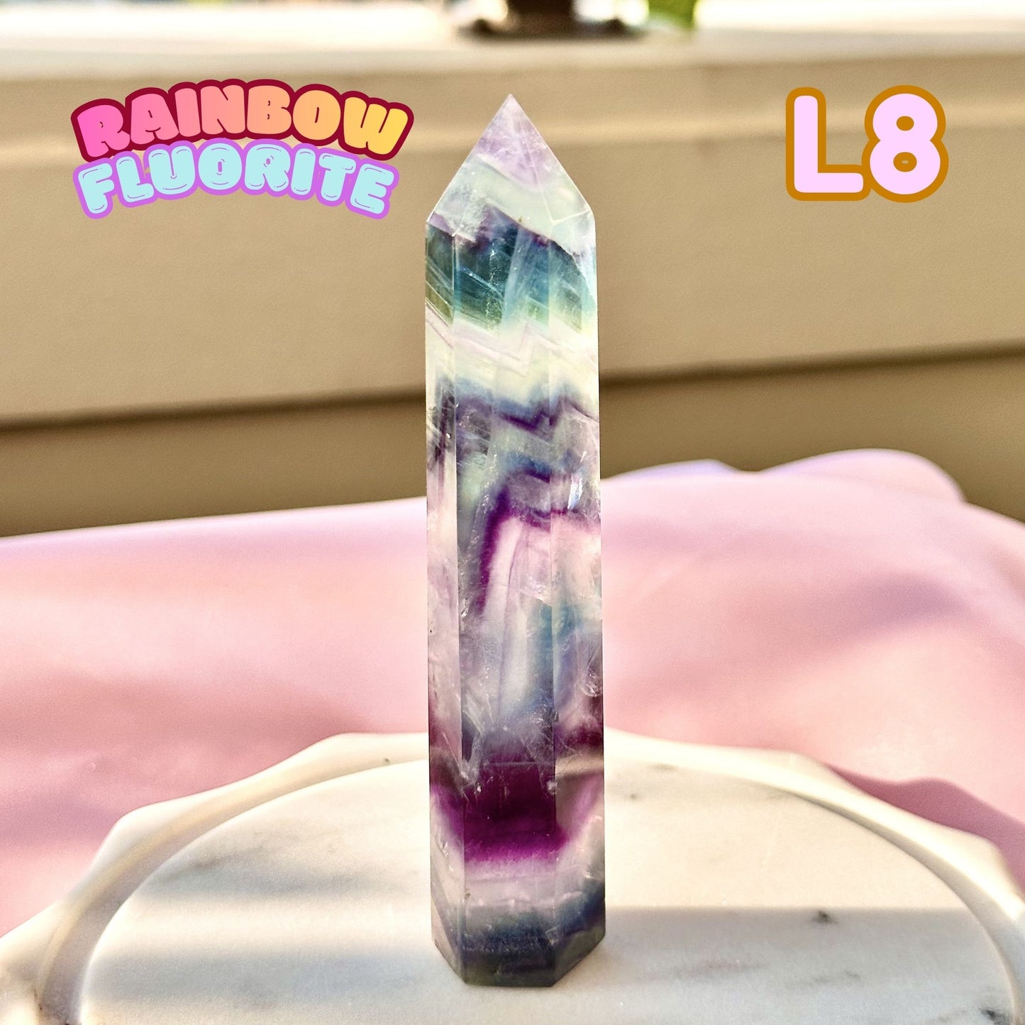 Rainbow Fluorite tower | L8