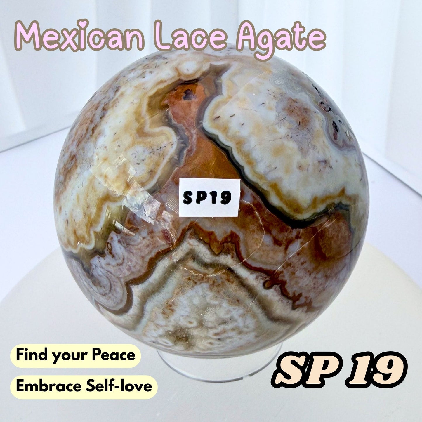 Mexican Lace Agate Sphere | SP19