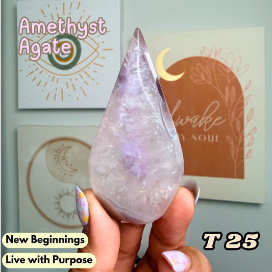 Amethyst Agate Small Flame Freeform | T25