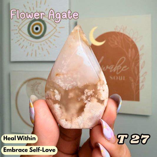 Flower Agate Small Flame Freeform | T27
