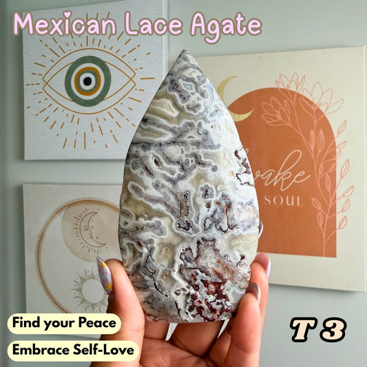 Mexican Lace Agate Flame Freeform | T3