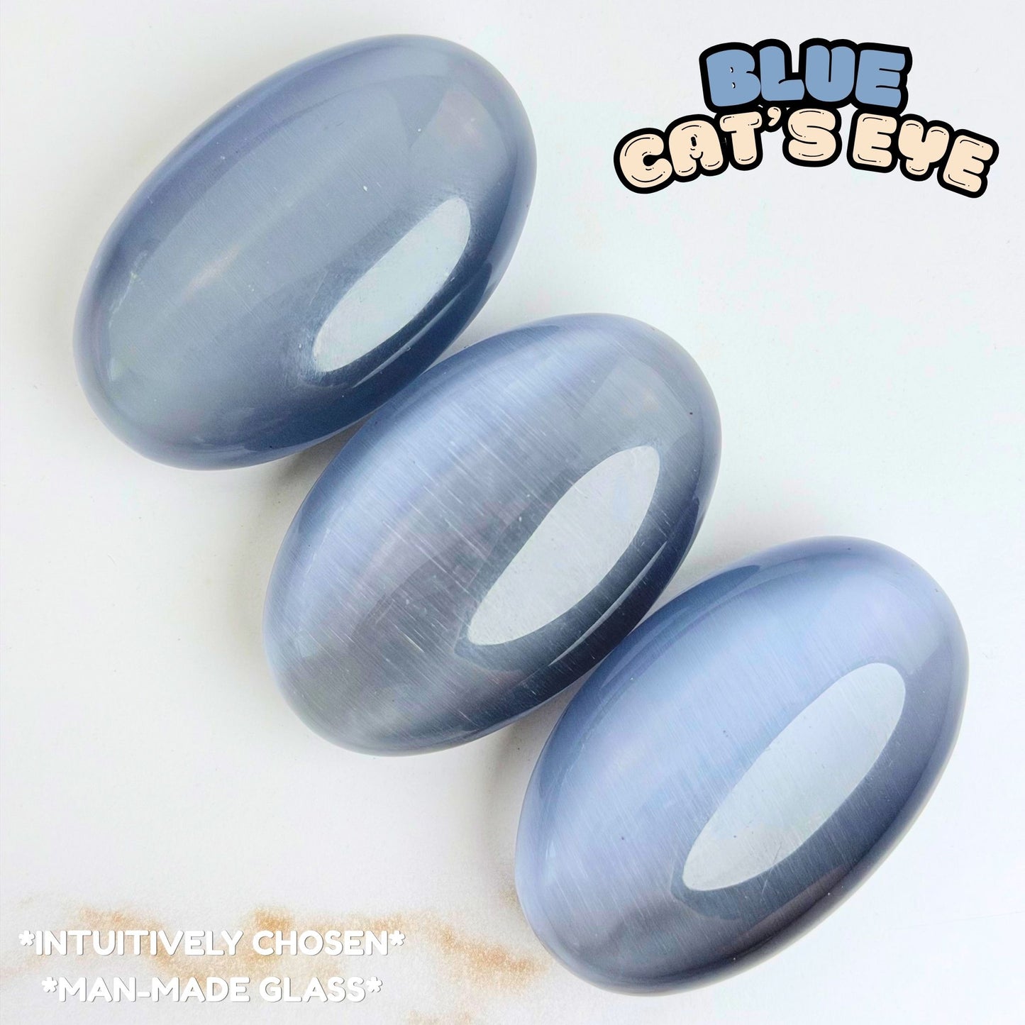 Blue Cat's Eye Palm Stone | Synthetic