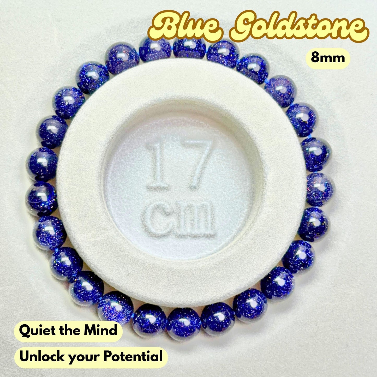 Blue Goldstone 8mm Bracelet | Synthetic