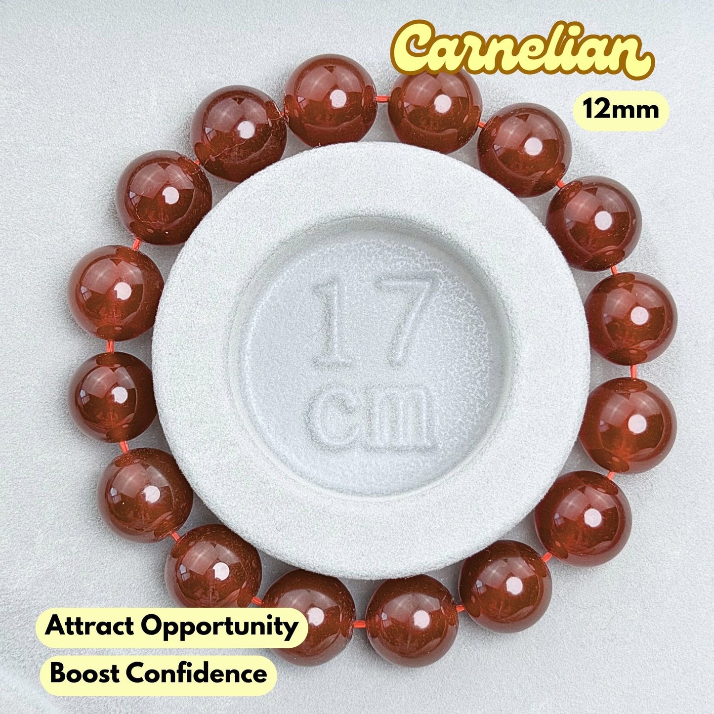 Carnelian 12mm Bracelet