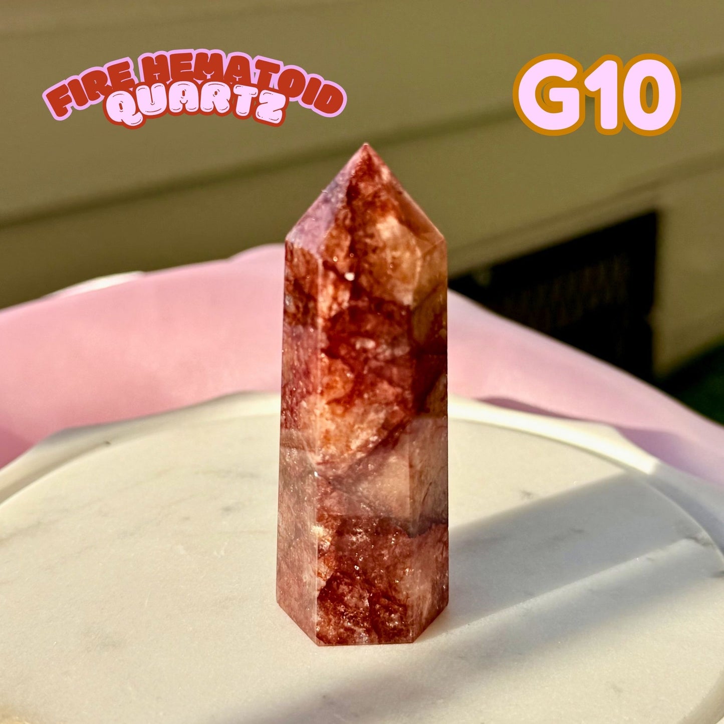 Fire Hematoid Quartz Tower | G10