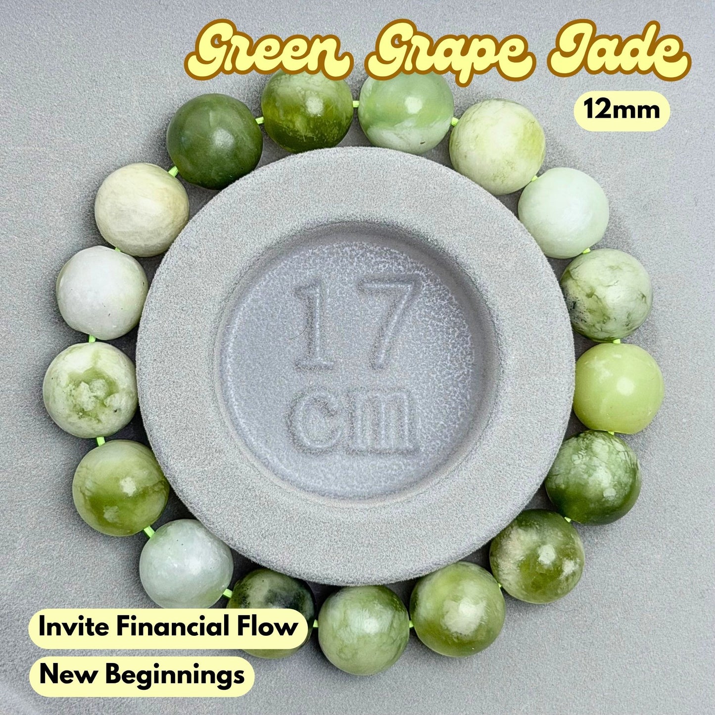 Green Grape Jade 12mm Bracelet