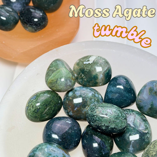 Moss Agate Tumbled Stone