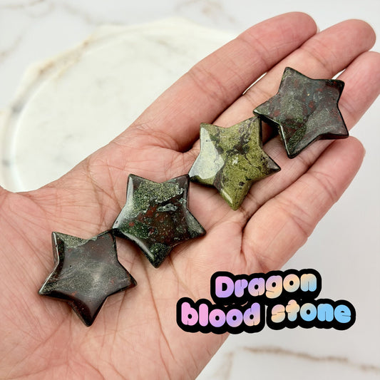 Dragon Bloodstone Mini Star Carving
