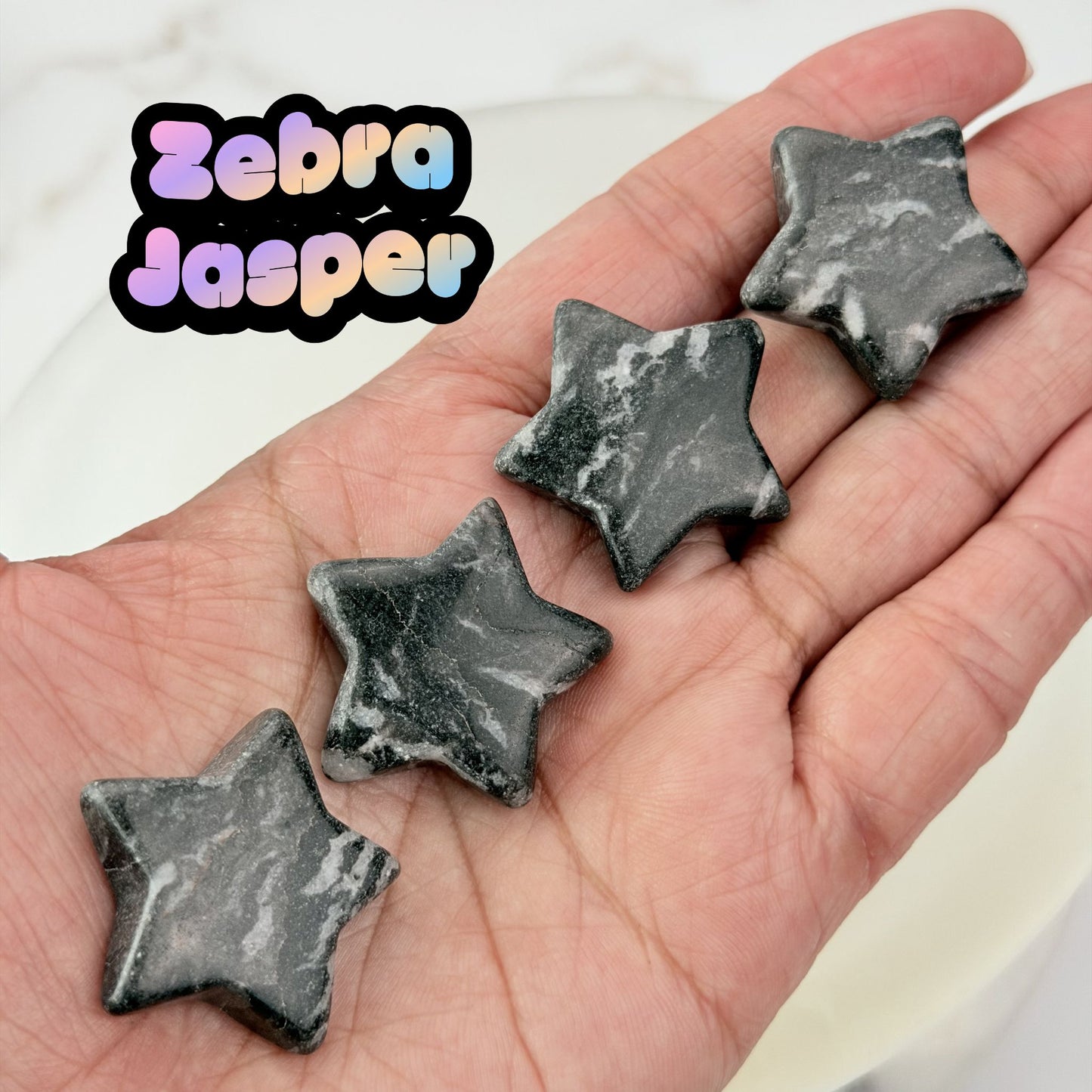 Zebra Jasper Mini Star Carving