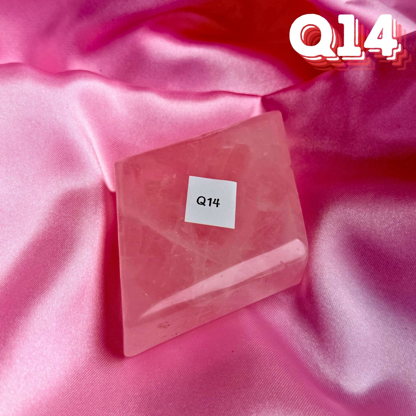 Rose Quartz Diamond Carving with Stand | Q14
