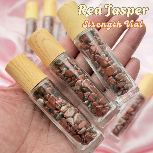 Red Jasper Crystals Strength Vial