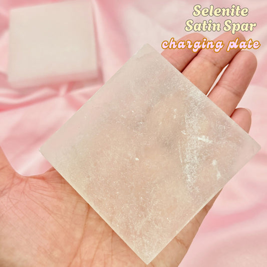 Selenite Square Charging Plate - 3 inches