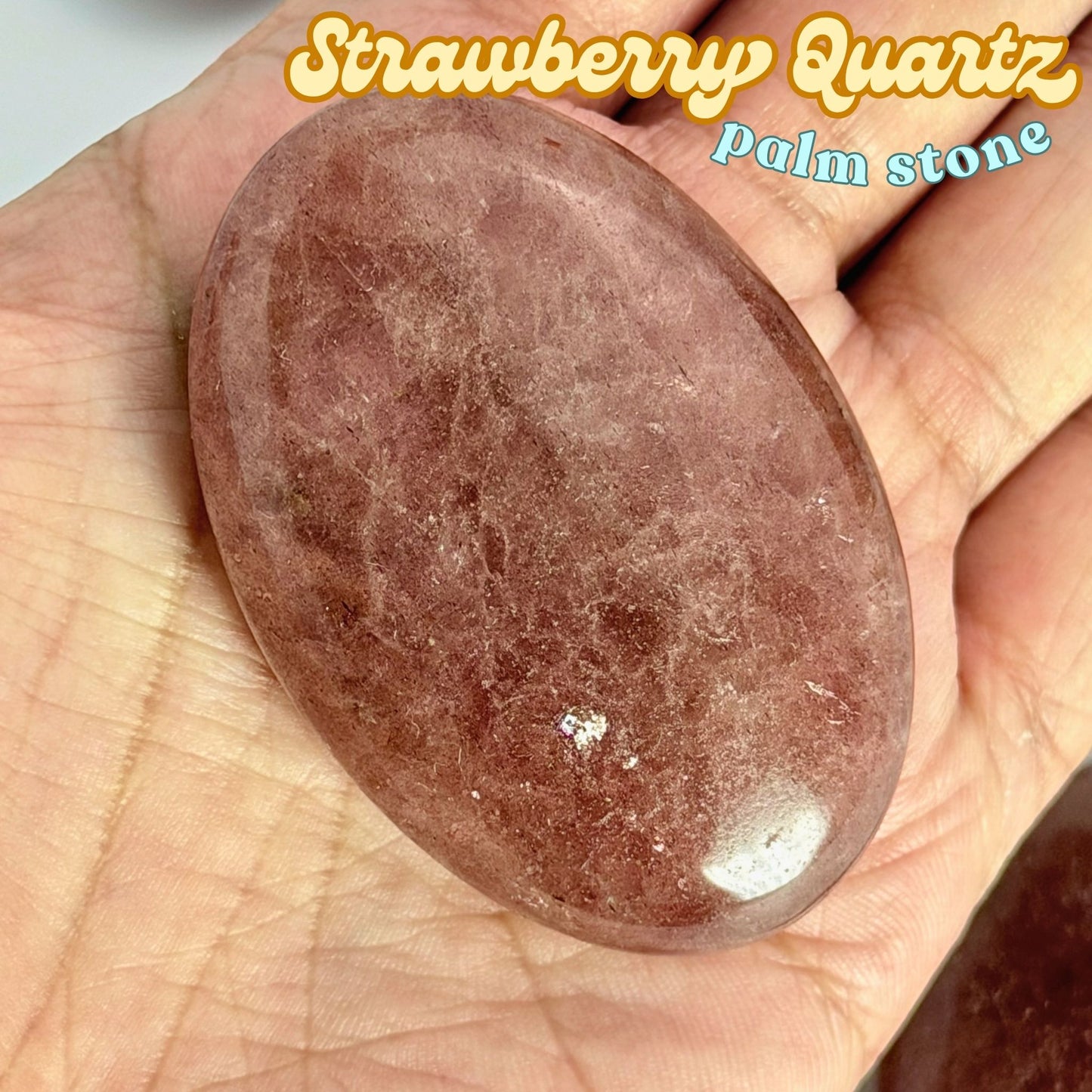 Strawberry Quartz Palm Stone | Intuitively Chosen