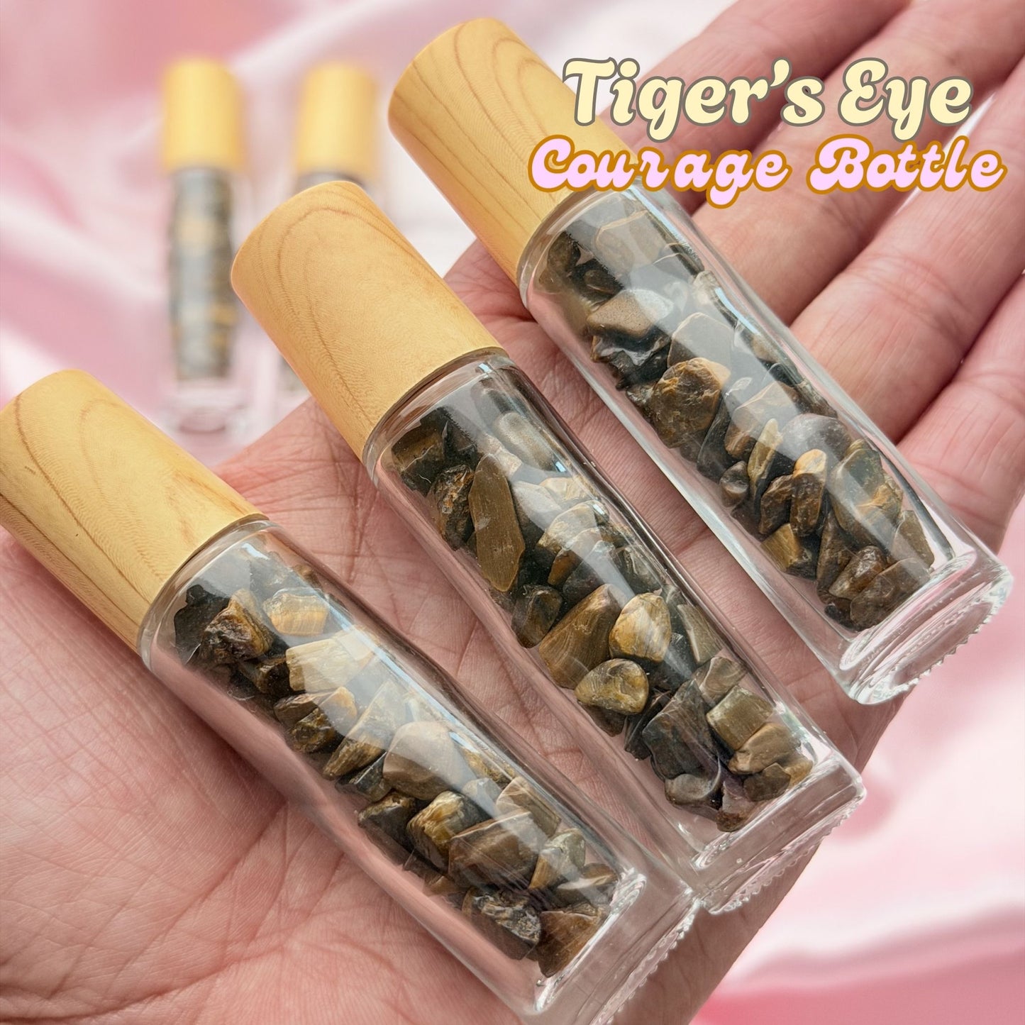 Tiger's Eye Crystals Courage Bottle