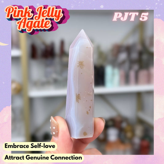 Pink Jelly Agate Tower (Color-Enhanced Crystal) | PJT5