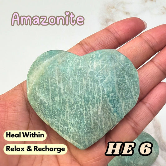 Amazonite Heart Crystal Carving | He6