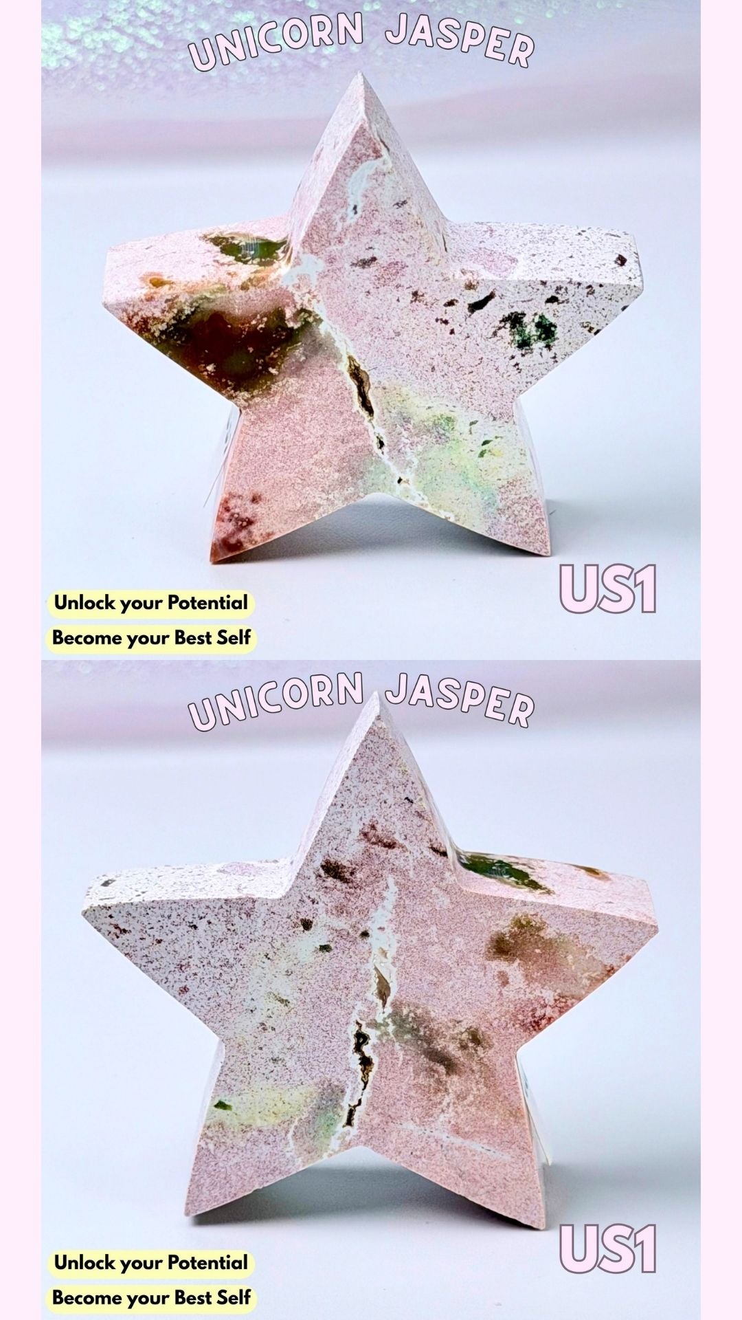 Unicorn Jasper Star Carving | Choose your Own