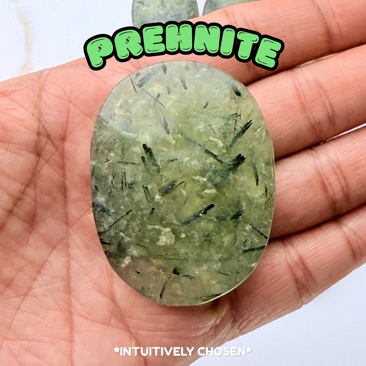 Prehnite Palm Stone | Intuitively Chosen