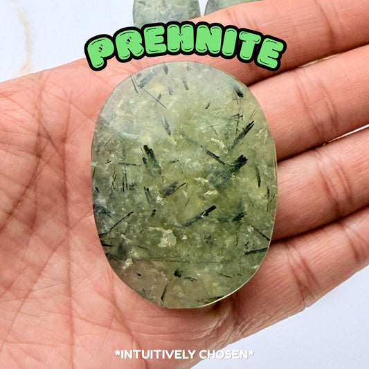 Prehnite Palm Stone | Intuitively Chosen