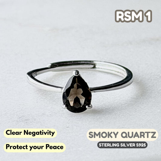 Smoky Quartz Ring on Sterling Silver S925 | RSM1