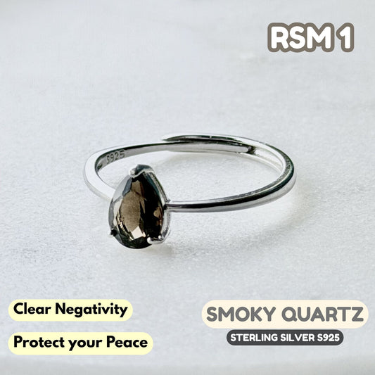 Smoky Quartz Ring on Sterling Silver S925 | RSM1