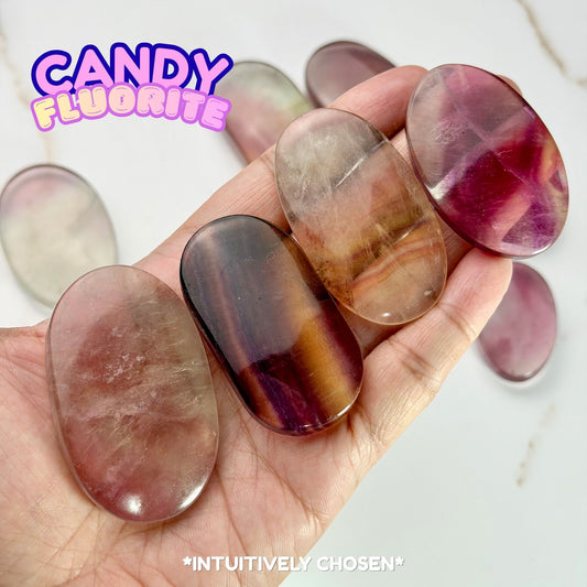 Candy Fluorite Palm Stone | Intuitively Chosen