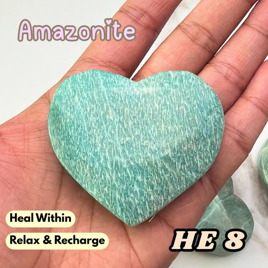 Amazonite Heart Crystal Carving | He8