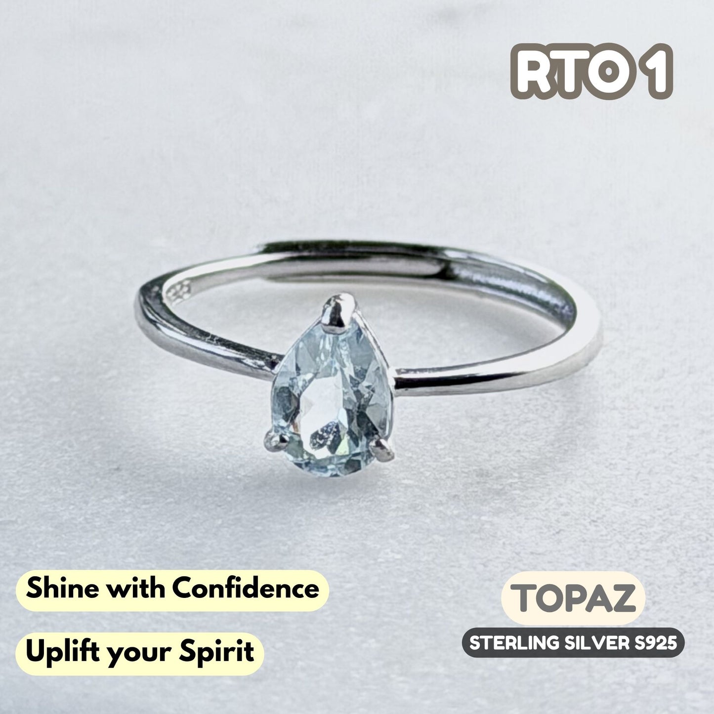 Topaz Ring on Sterling Silver S925 | RTO1