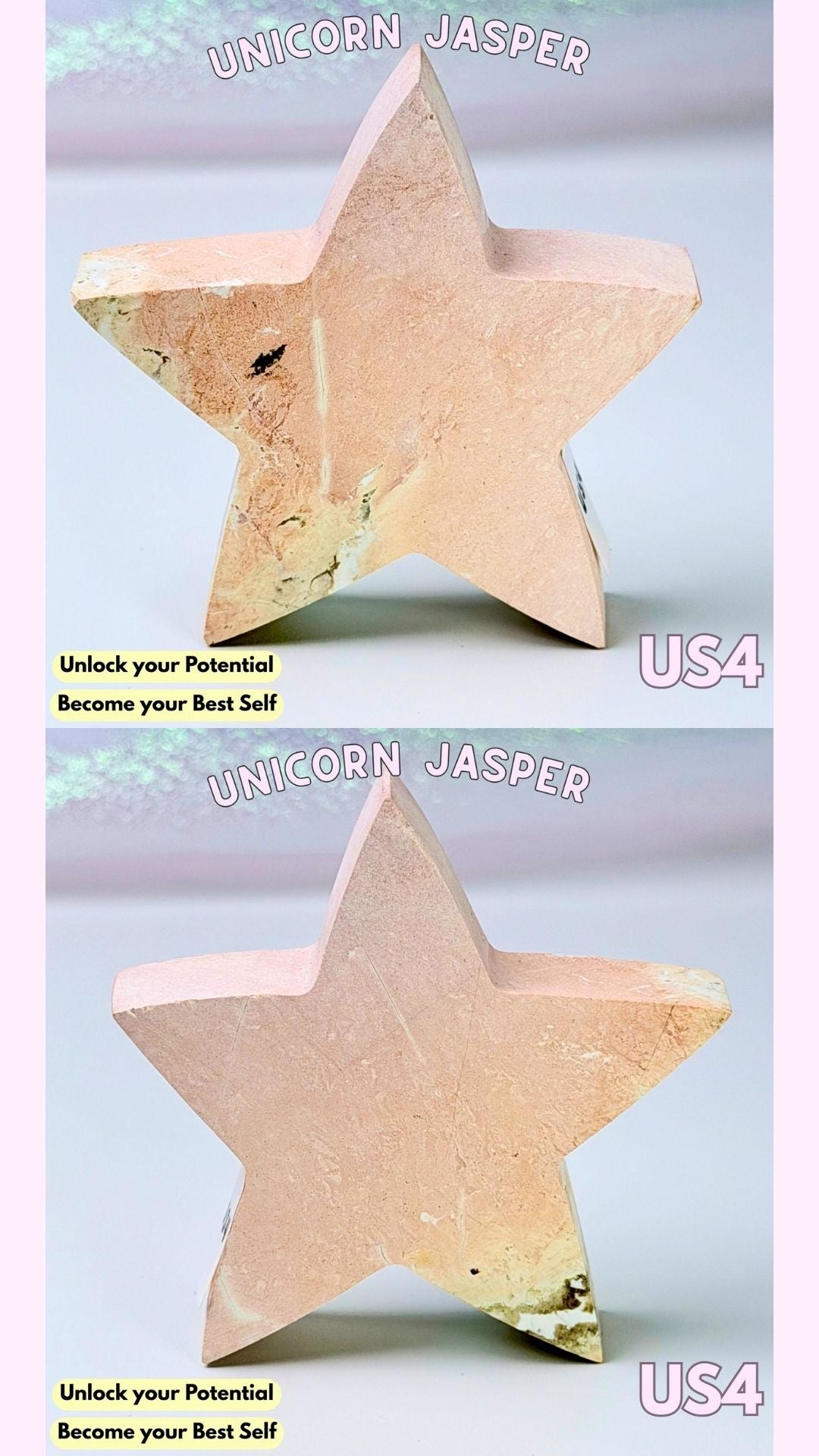 Unicorn Jasper Star Carving | Choose your Own