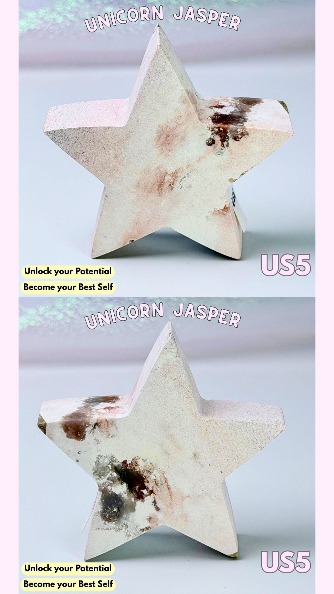 Unicorn Jasper Star Carving | Choose your Own